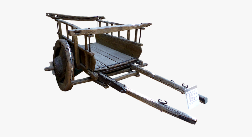 Cart, Antique, Wood, Old, Rustic, Carpentry, Wheels - รถ เข็น ไม้ เก่า, HD Png Download, Free Download