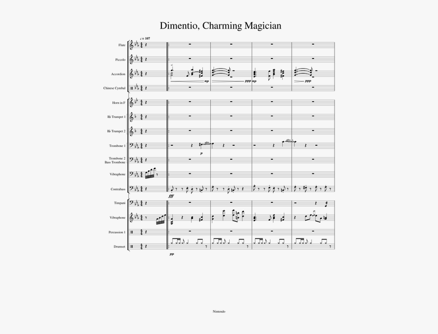 Dimentio Charming Magician Sheet Music Clarinet, HD Png Download, Free Download