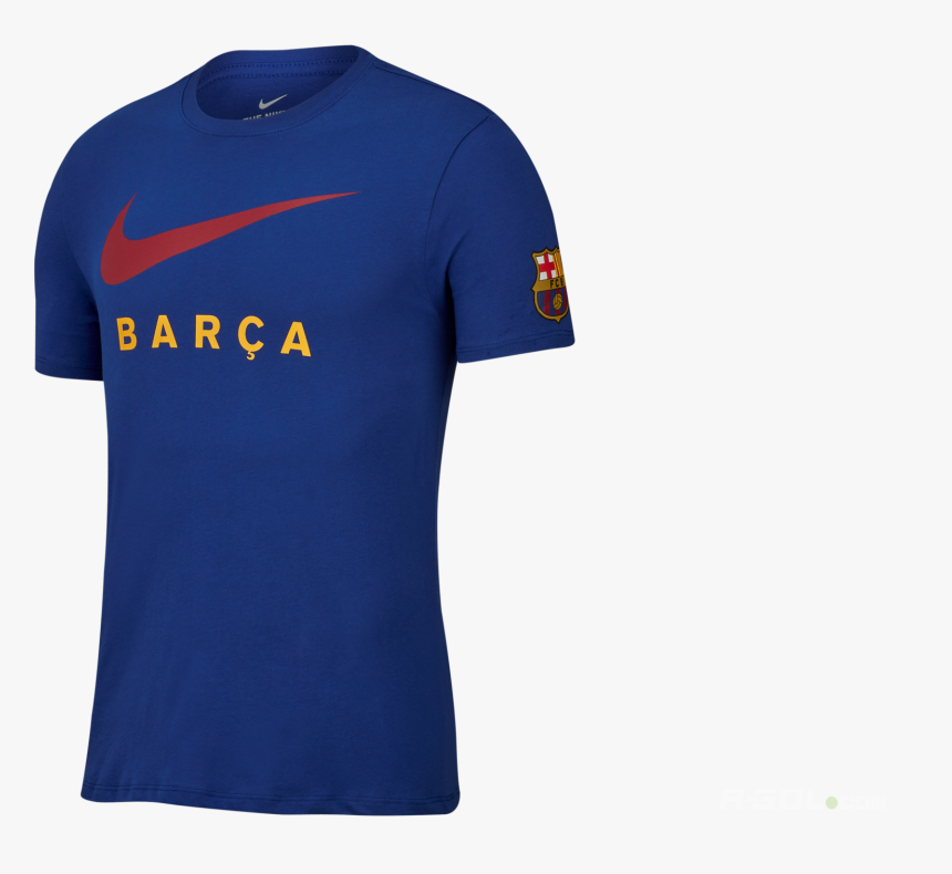 T Shirt Nike Fc Barcelona Tee Large Swoosh Av5056 - Active Shirt, HD Png Download, Free Download