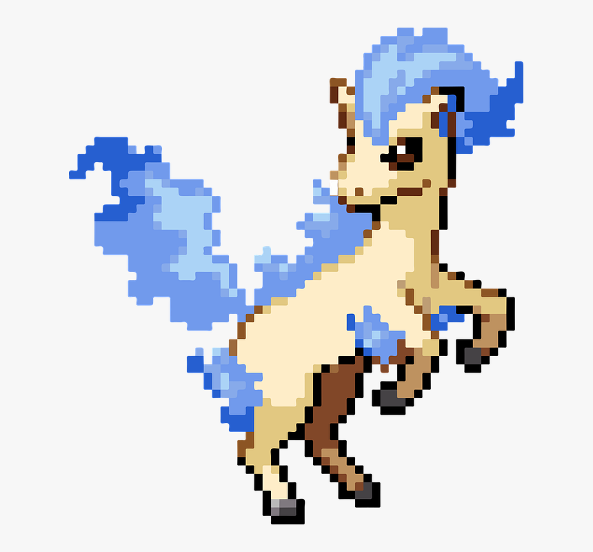 Ponita, Ponyta, Pokemon, Pixel, 8-bit, Pixelated, Game - Pixel Art Pokemon Ponyta, HD Png Download, Free Download