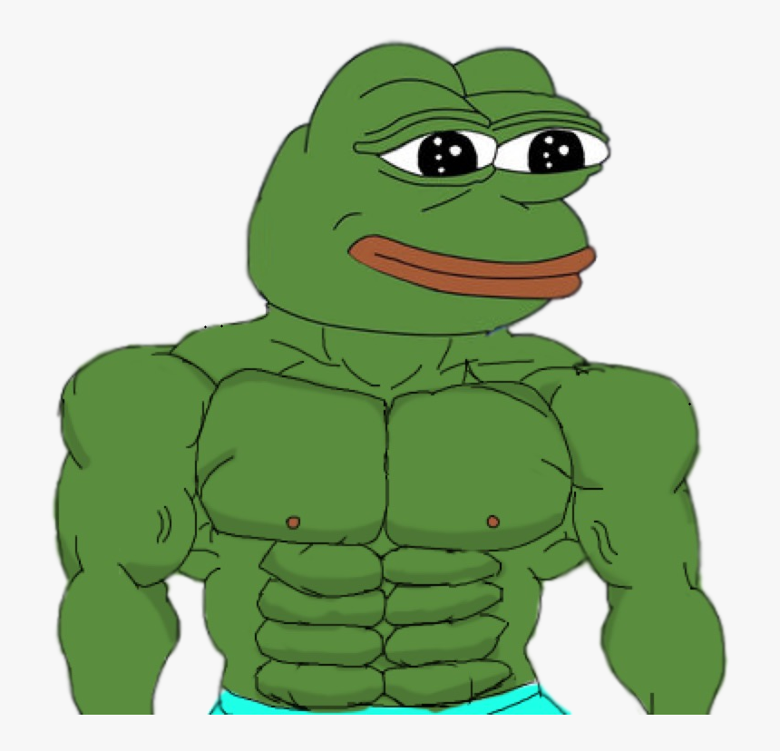 Muscular Pepe The Frog, HD Png Download - kindpng