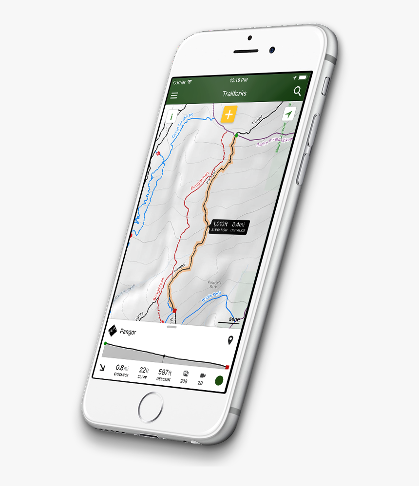 Trailforks App On Iphone - Bike Trails App, HD Png Download, Free Download