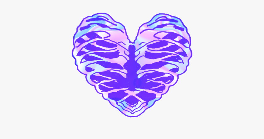 #aesthetic #heart #ribs #ribcage #purple #freetoedit - Heart, HD Png Download, Free Download