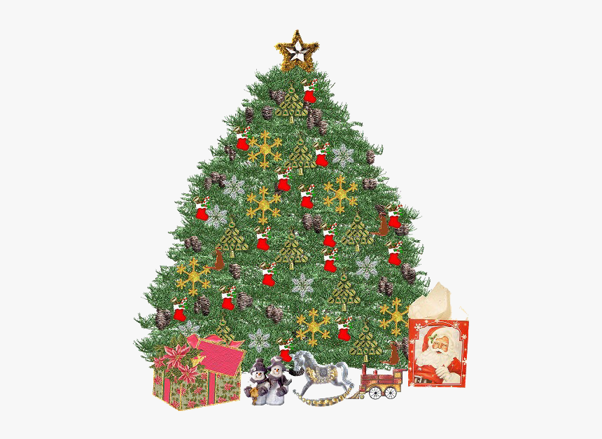 #christmas #tree #toys #gifts #freetoedit - Christmas Tree, HD Png Download, Free Download