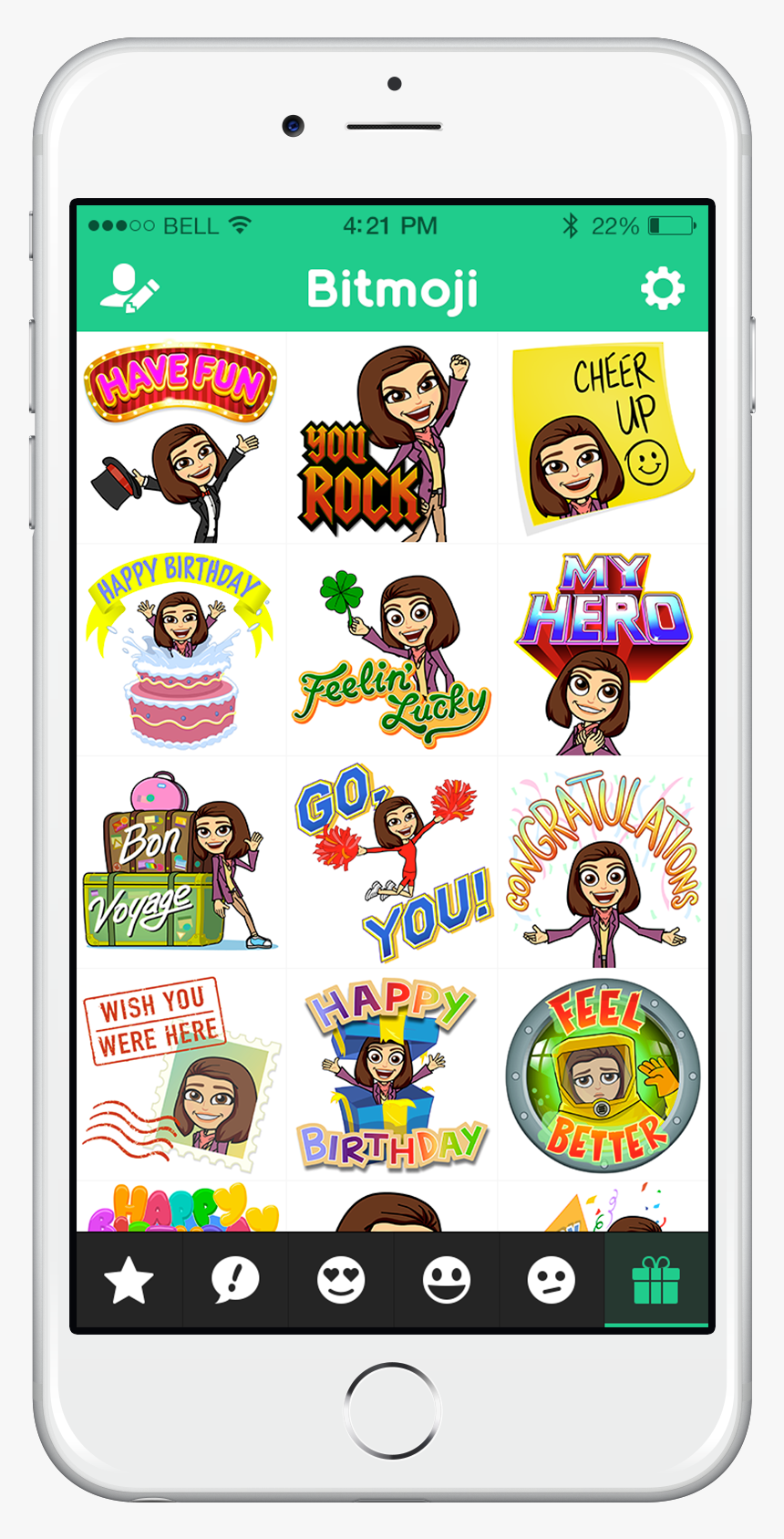 Library Bitmoji - Smartphone, HD Png Download, Free Download