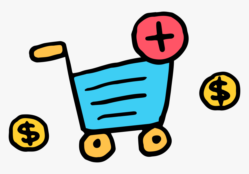 Shopping Blue Transprent Png - Shopping Cart Cartoon Png, Transparent Png, Free Download