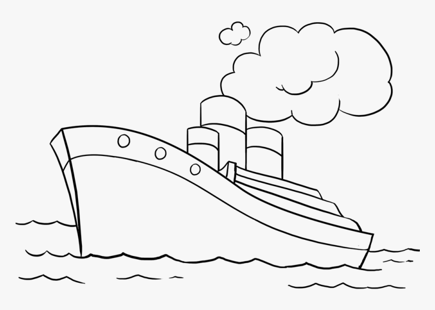 Easy Drawing Guides Twitter Learn How To Draw A Ship - Water Transport Images For Drawing, HD Png Download, Free Download