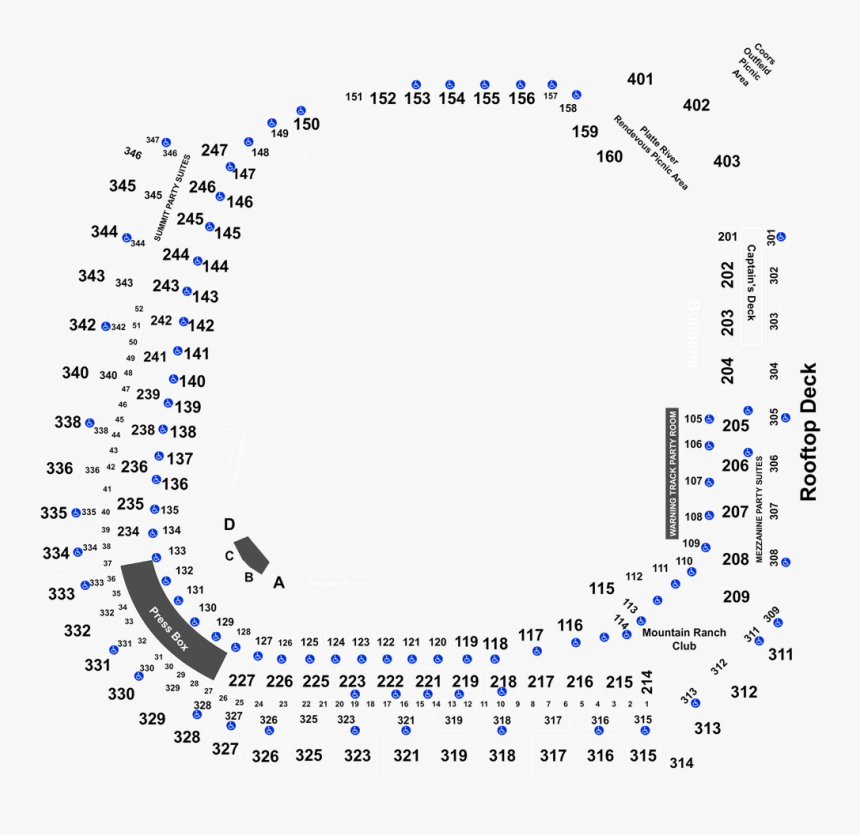 Coors Field Section 148 Row 37, HD Png Download, Free Download