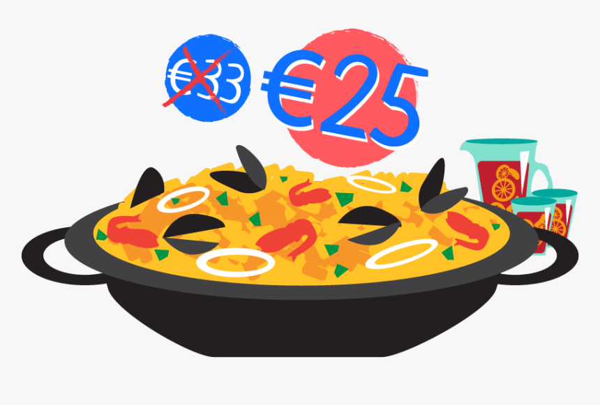 Paella Tasting Menu Discount Barcelona - Paella E Sangria Clip, HD Png Download, Free Download