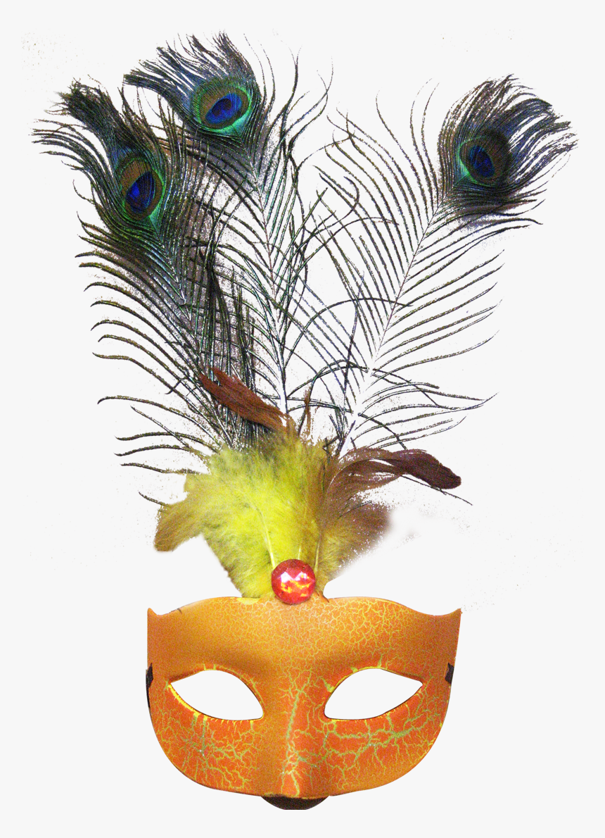 Antifaz Secillo C/plumas De Pavo - Antifaz Plumas Png, Transparent Png, Free Download