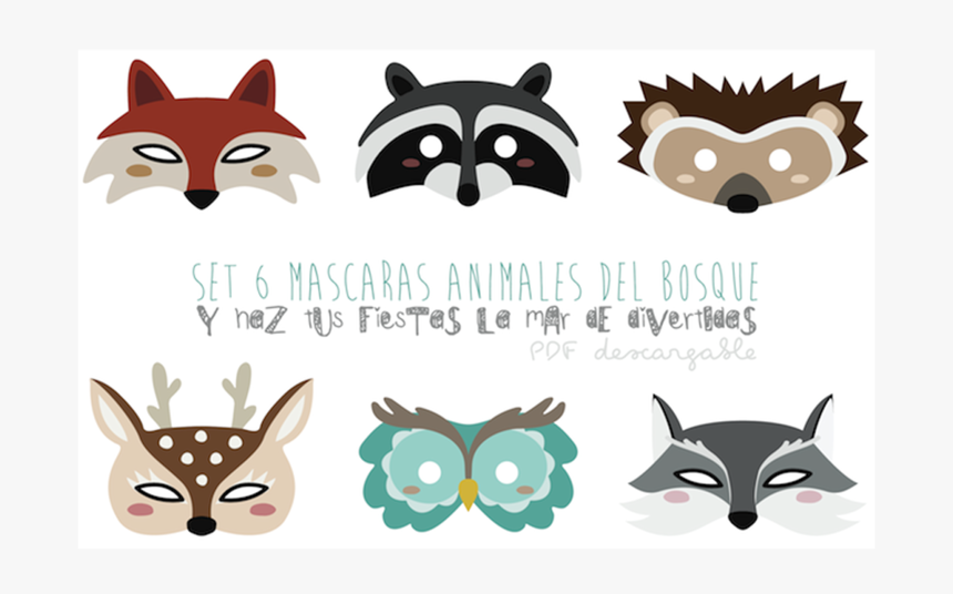 Antifaces De Animales Del Bosque, HD Png Download, Free Download