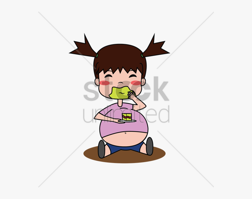Fat Lady Clipart - Cute Fat Cartoon Characters Girl, HD Png Download, Free Download