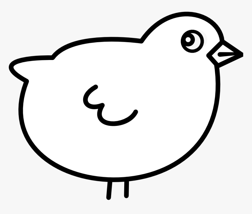 Fat Bird 2 Black White Line Art 999px - Fat Animal Cartoon Png, Transparent Png, Free Download