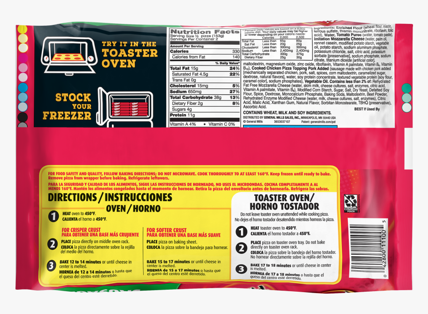 Totino's Pepperoni Pizza Nutrition Label, HD Png Download, Free Download