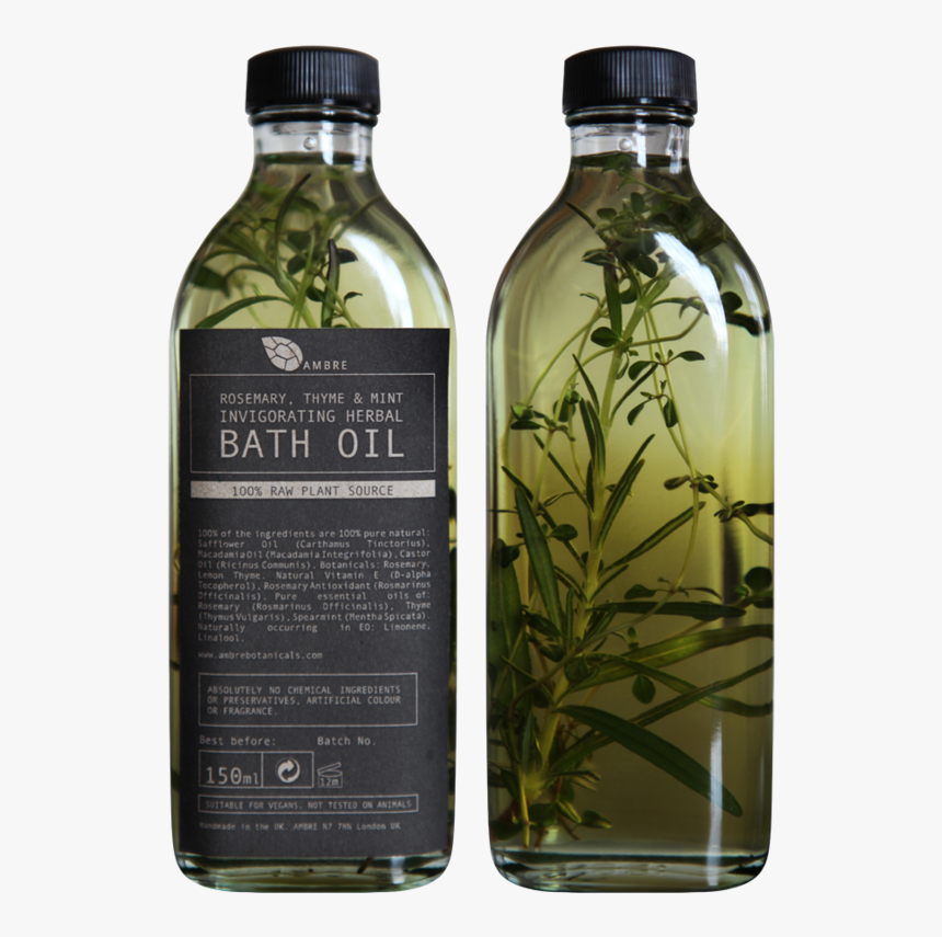 Rosemary, Thyme And Mint Invigorating Herbal Bath Oil - Ambre Bath Oil, HD Png Download, Free Download