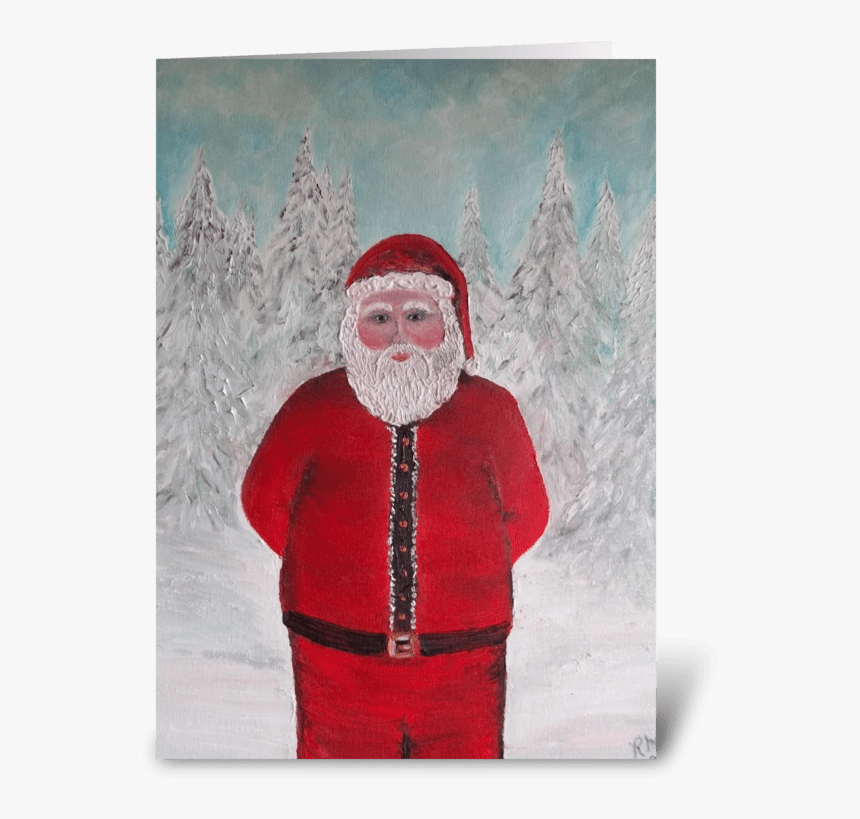 Ho Ho Ho Merry Christmas Santa Art Greeting Card - Santa Claus, HD Png Download, Free Download
