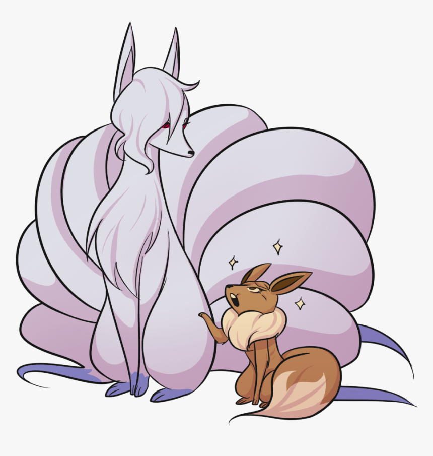 Sequia The Ninetales And Cotton The Eevee - Cartoon, HD Png Download, Free Download