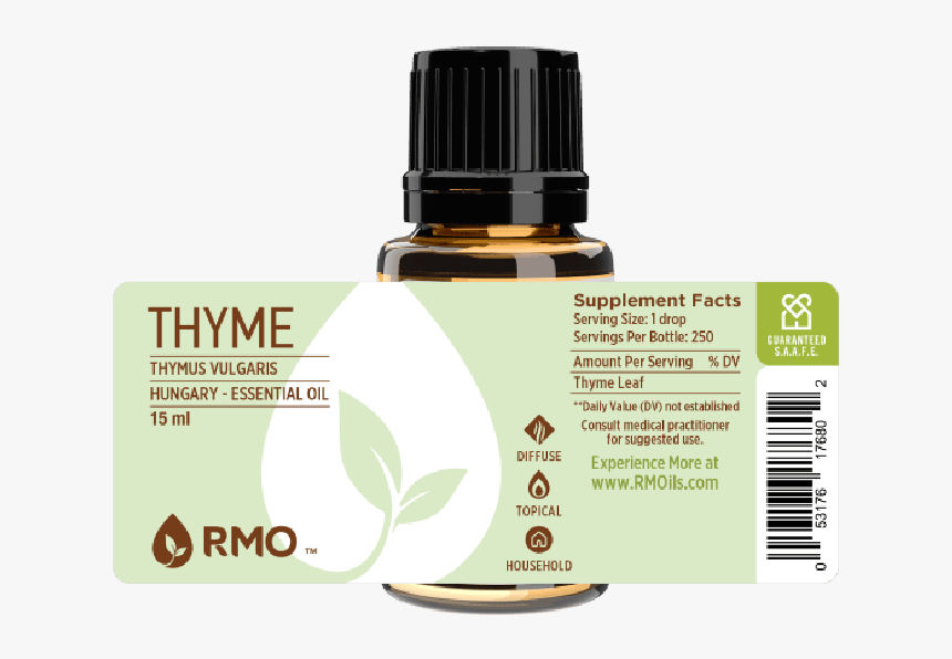 Thyme Essential Oil Label - Essential Oil Bottle Label, HD Png Download, Free Download