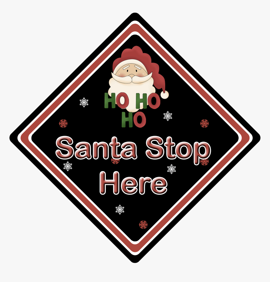 Non Personalised Santa Stop Here Ho Ho Ho Black - Easy String Art Black And White, HD Png Download, Free Download