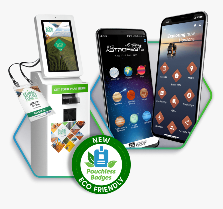 Event Conference App Name Badge Printing Kiosk Hero - Iphone, HD Png Download, Free Download