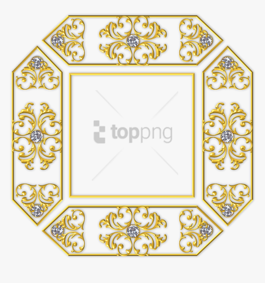 Clip Arts,ornament - Golden Square Frame Png, Transparent Png, Free Download