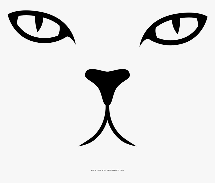 Cat Coloring Page - Cat Eyes Stencil Animal, HD Png Download, Free Download