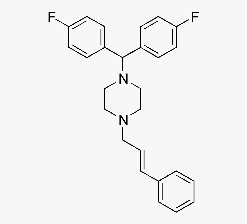 File - Flunarizine - Chemical Structure Of Cyclizine, HD Png Download, Free Download