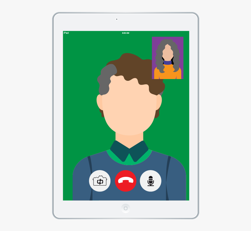 A Tablet Showing The Person That Has Been Called Taking - Cartoon, HD Png Download, Free Download