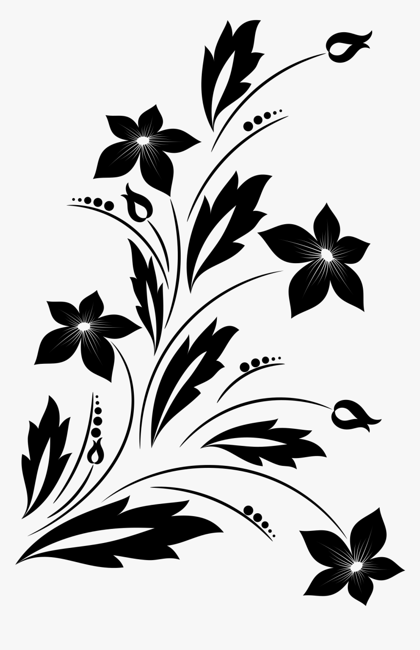 Flower Clipart Ornament - Flower Black And White Png, Transparent Png, Free Download