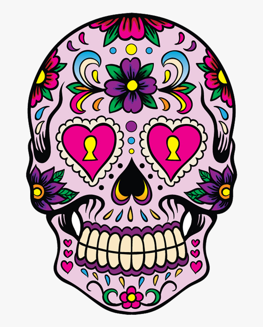 Intricate Drawing Sugar Skull - Sugar Skull Heart Eyes, HD Png Download, Free Download