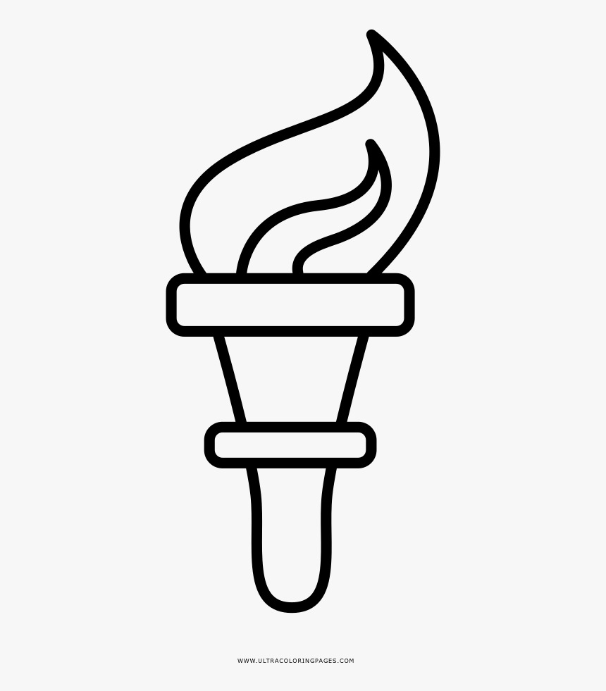 Torch Coloring Page - Dibujo Antorcha Para Colorear, HD Png Download, Free Download