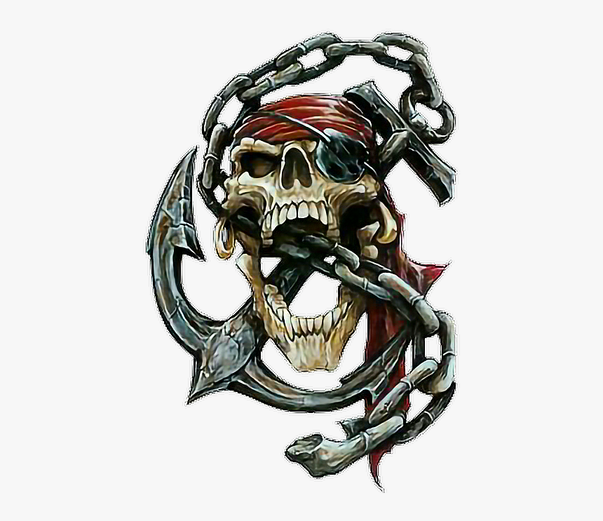 #skull #caveira #crânio #pirate #pirata #cartoon #desenho - Pirates Of The Caribbean Tattoo Symbol, HD Png Download, Free Download