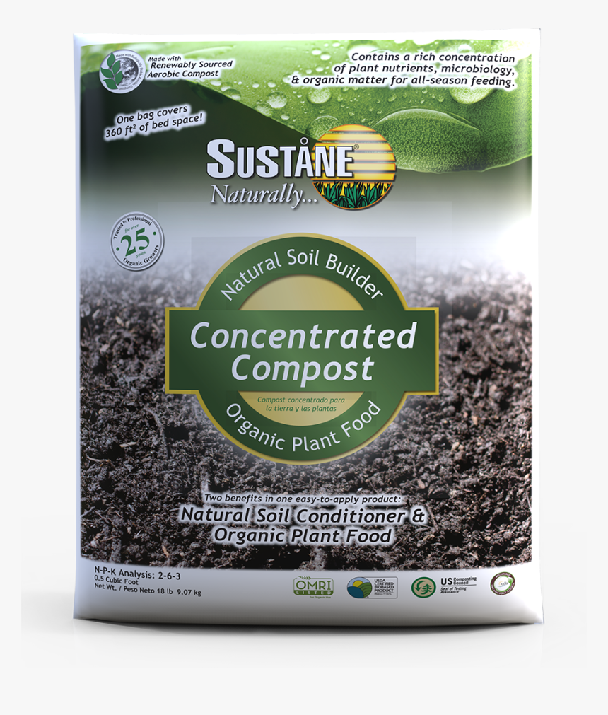 Sustane 20lb Bagcroppedcloser900pxl - Low In N And P Soil, HD Png Download, Free Download