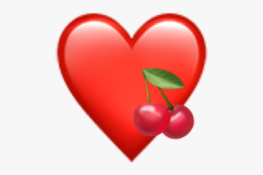 #heart #corazon #red #rojo #cherry #cereza #emoji #freetoedit - Heart, HD Png Download, Free Download