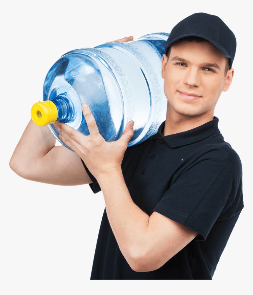 5 Gallon Bottled Water Delivery Man, HD Png Download, Free Download