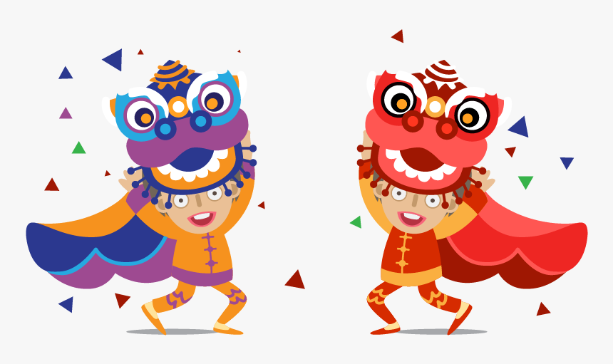 Transparent Happy Eyes Clipart - Chinese Lion Dance Cartoon, HD Png Download, Free Download