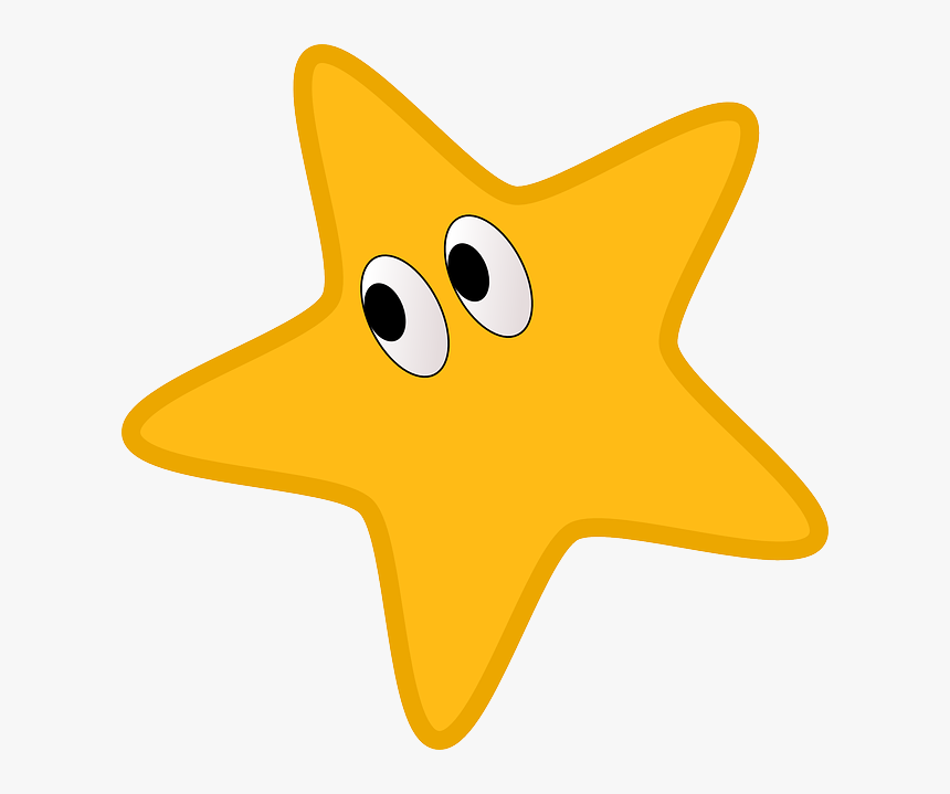 Star, Eyes, Yellow, Smiley, Funny, Happy - Star With Eyes Clipart, HD Png Download, Free Download