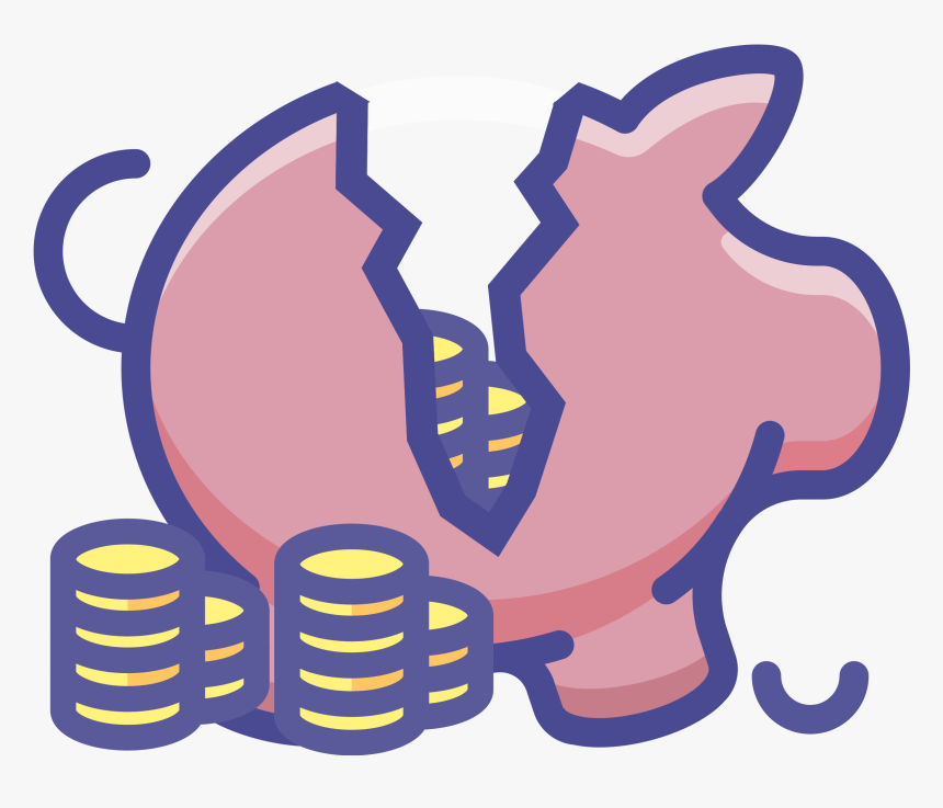 Clipart Money Banking - Broken Piggy Bank Clipart, HD Png Download, Free Download