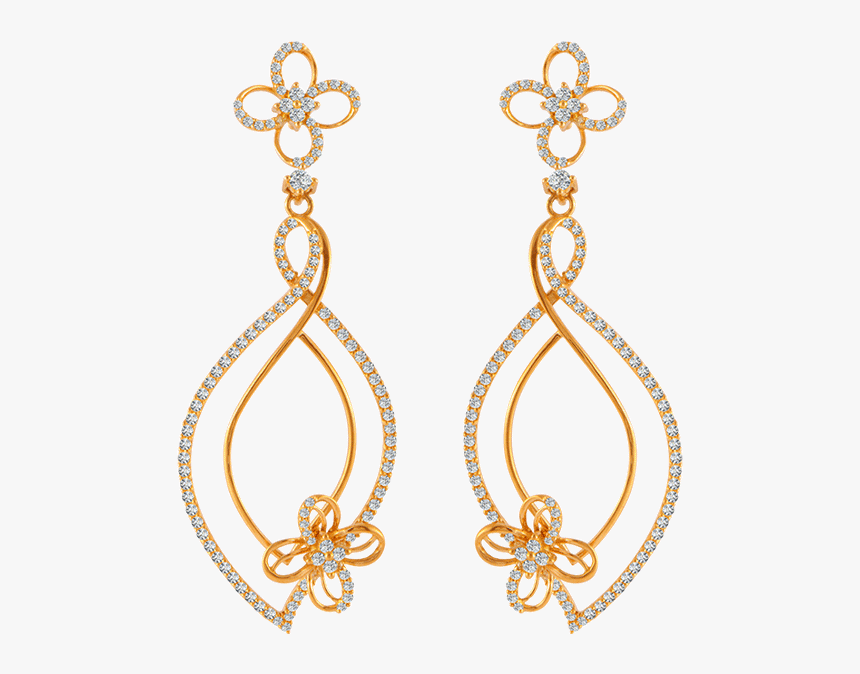 18kt White Gold And Solitaire Jhumki Earrings For Women - Earrings, HD Png Download, Free Download