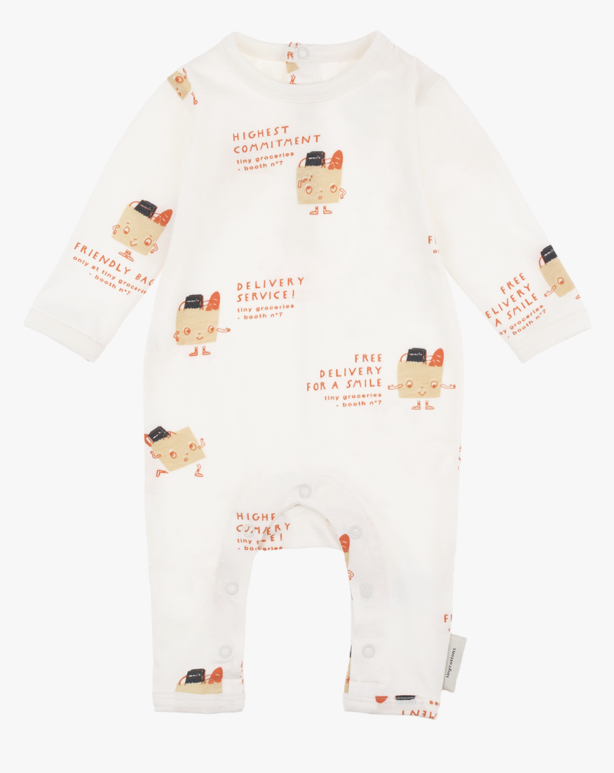 Tiny Cottons Friendly Bags One Piece / Off White / - Pajamas, HD Png Download, Free Download