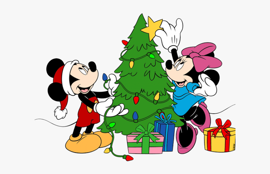 Disney Christmas Clipart - Minnie And Mickey Mouse Christmas, HD Png Download, Free Download