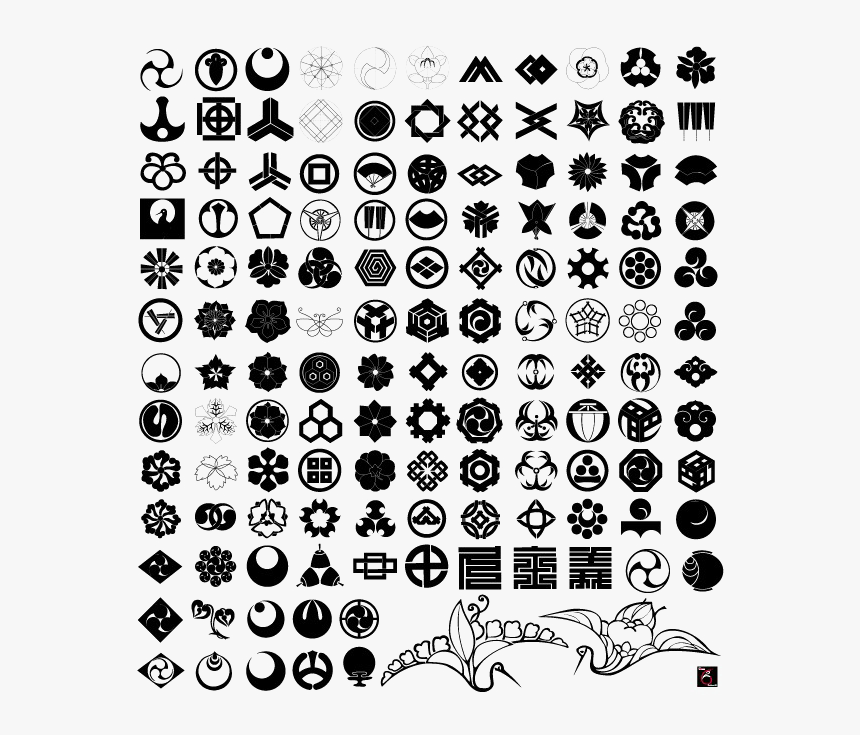 Japanese Elements Png Free Download - Japanese Pattern Set Free, Transparent Png, Free Download