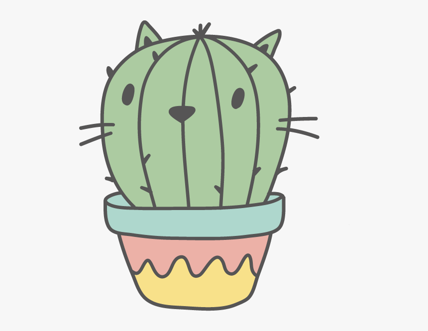 Fat Cat Cactus - Kawaii Cactus, HD Png Download, Free Download