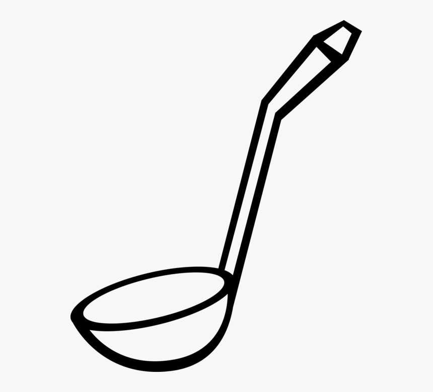 Vector Illustration Of Kitchen Kitchenware Soup Ladle - Ladle Clipart Black And White, HD Png Download, Free Download