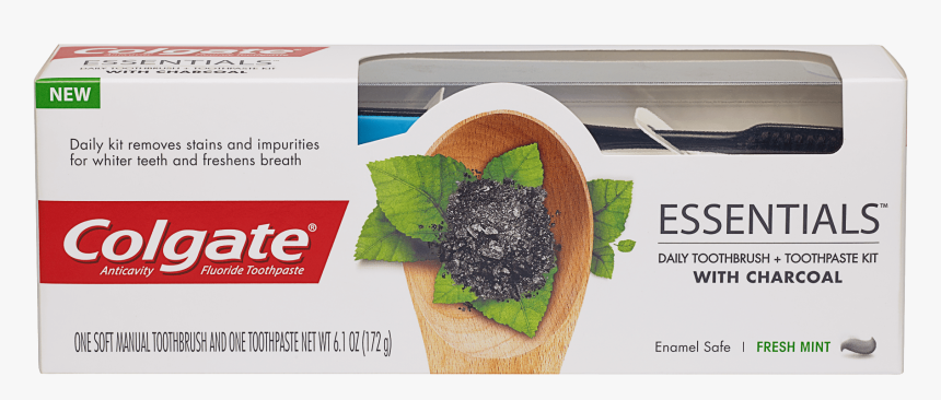 Colgate Essentials With Charcoal Toothpaste, HD Png Download, Free Download