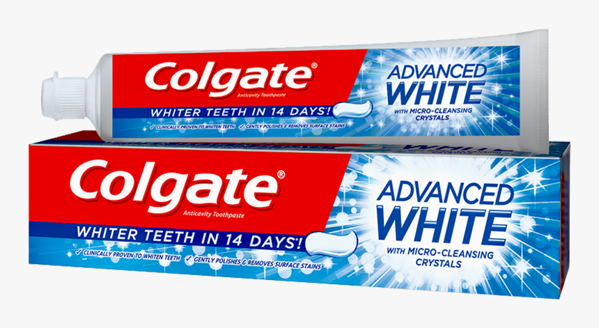 Colgate Total Whitening Toothpaste - Colgate Advanced White With Micro Cleansing Crystals, HD Png Download, Free Download