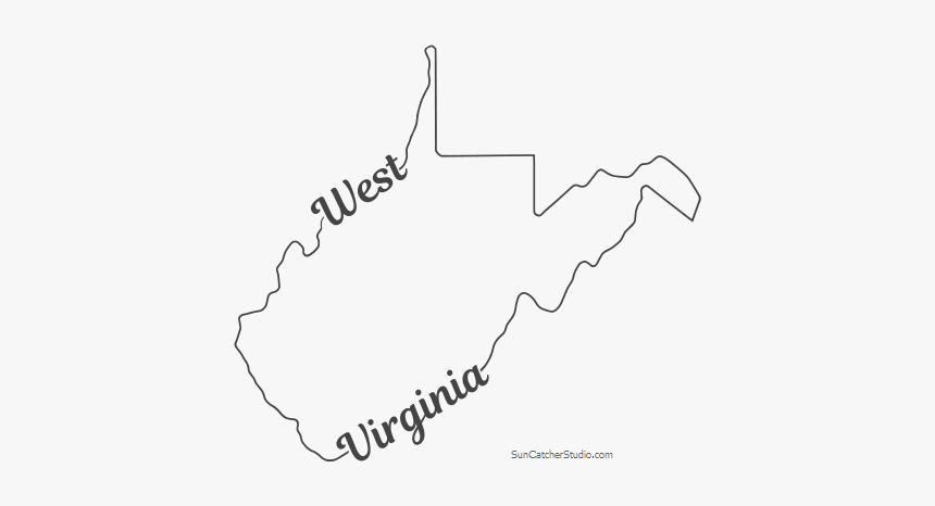 Free West Virginia Outline With State Name On Border, - Shape Of The State Of West Virginia, HD Png Download, Free Download