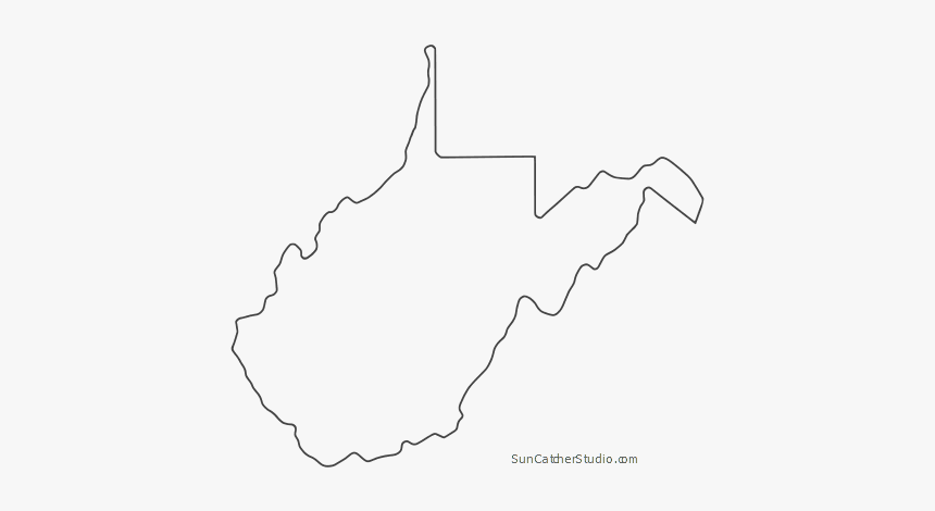 Free West Virginia Outline Thin Border, Cricut Design - West Virginia State Map Outline, HD Png Download, Free Download