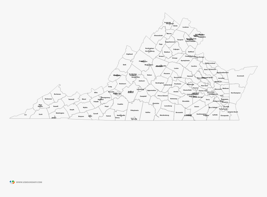 Virginia State County Outline, HD Png Download, Free Download