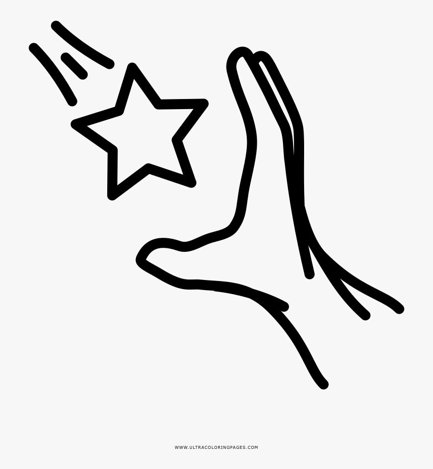 Falling Star Coloring Page - Line Art, HD Png Download, Free Download